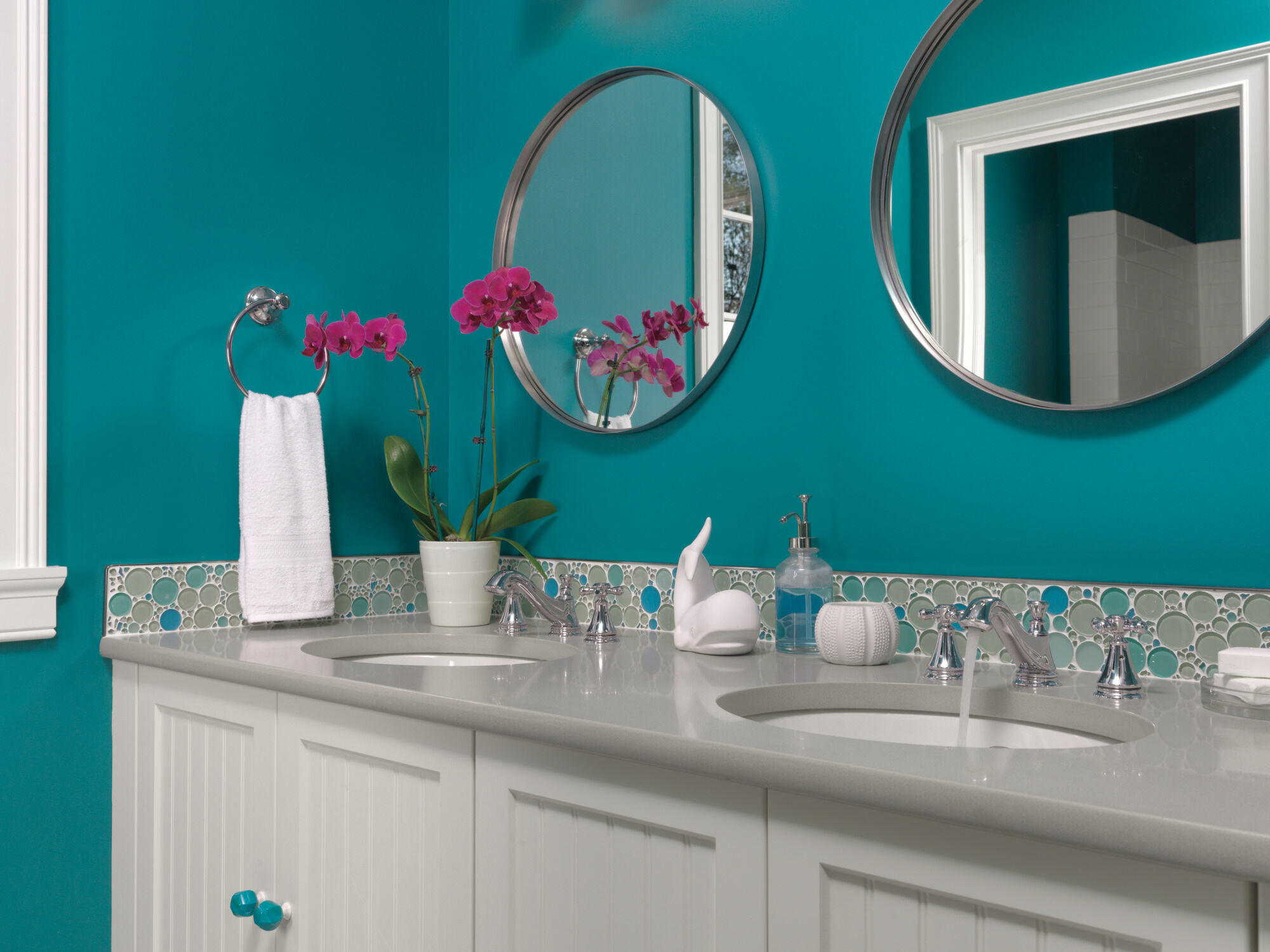 Metal Cross Handle Set - Deck Mount Bathroom & Bidet in Chrome