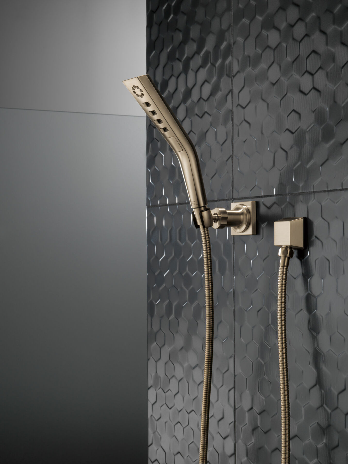 H2O Hand Shower 1.75 GPM Wall-Mount 3S in Lumicoat® Champagne 