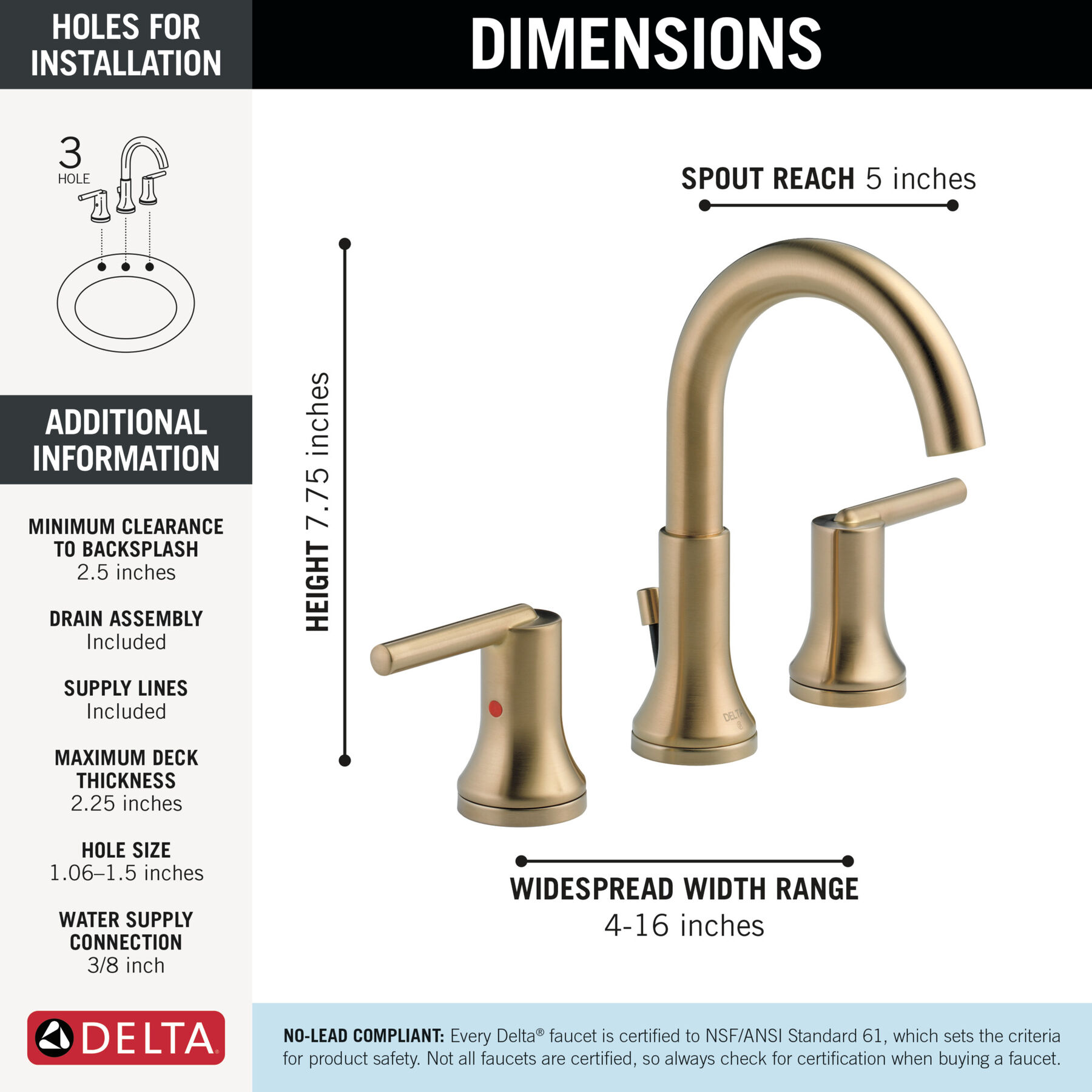 Two Handle Widespread Bathroom Faucet