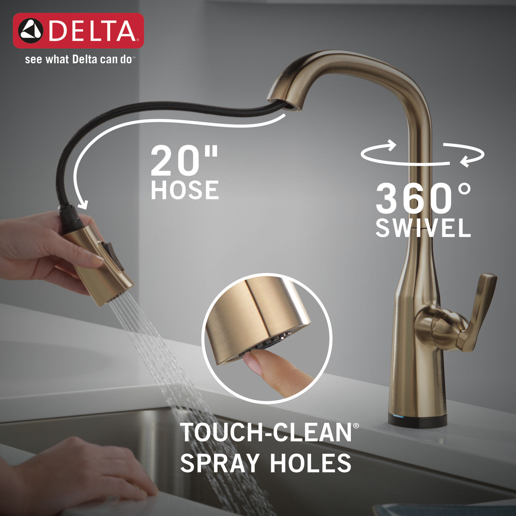 Single Handle Pull-Down Kitchen Faucet with Touch<sub>2</sub>O&reg; Technology