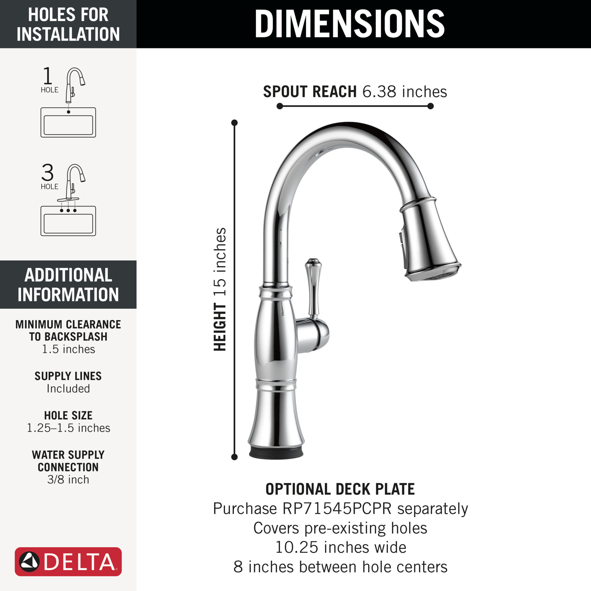 Touch2O® Technology Kitchen Faucet with Touchless Technology in