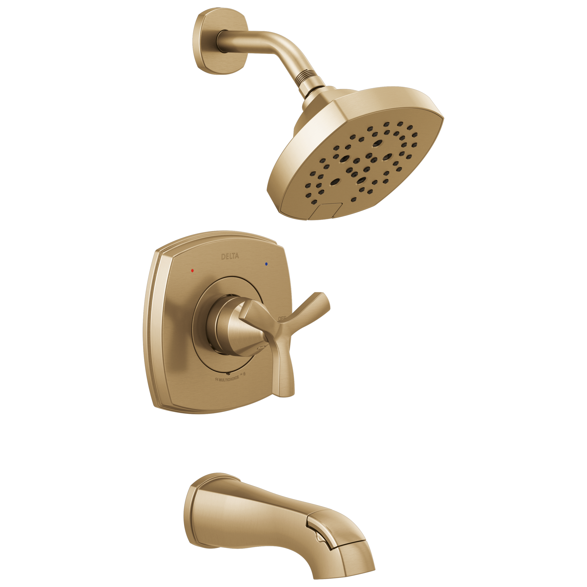 Delta Faucet Stryke 14 Series Tub and Shower - Lumicoat Champagne Bronze