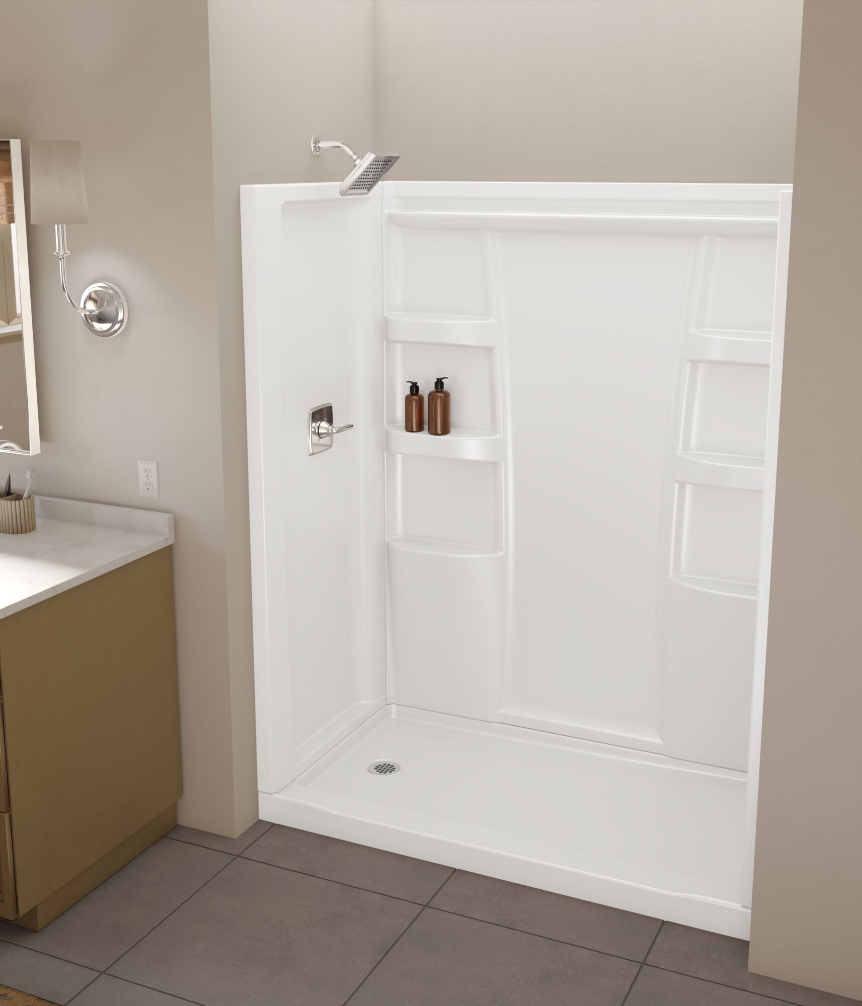 ProCrylic 60 in. x 32 in. Shower Surround in High Gloss White