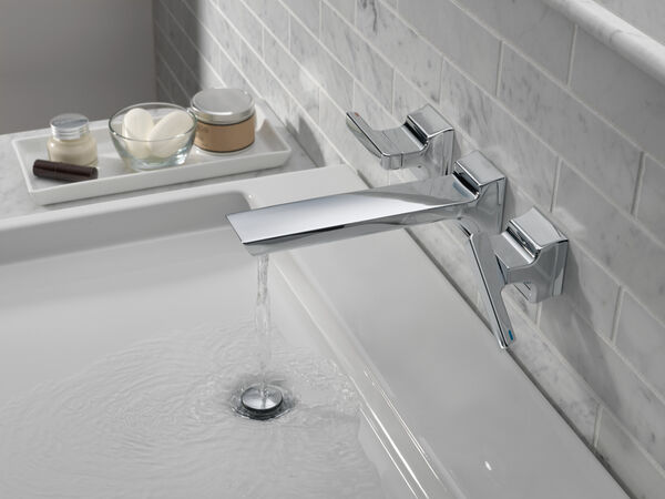 Two Handle Wall Mount Bathroom Faucet Trim, image 2