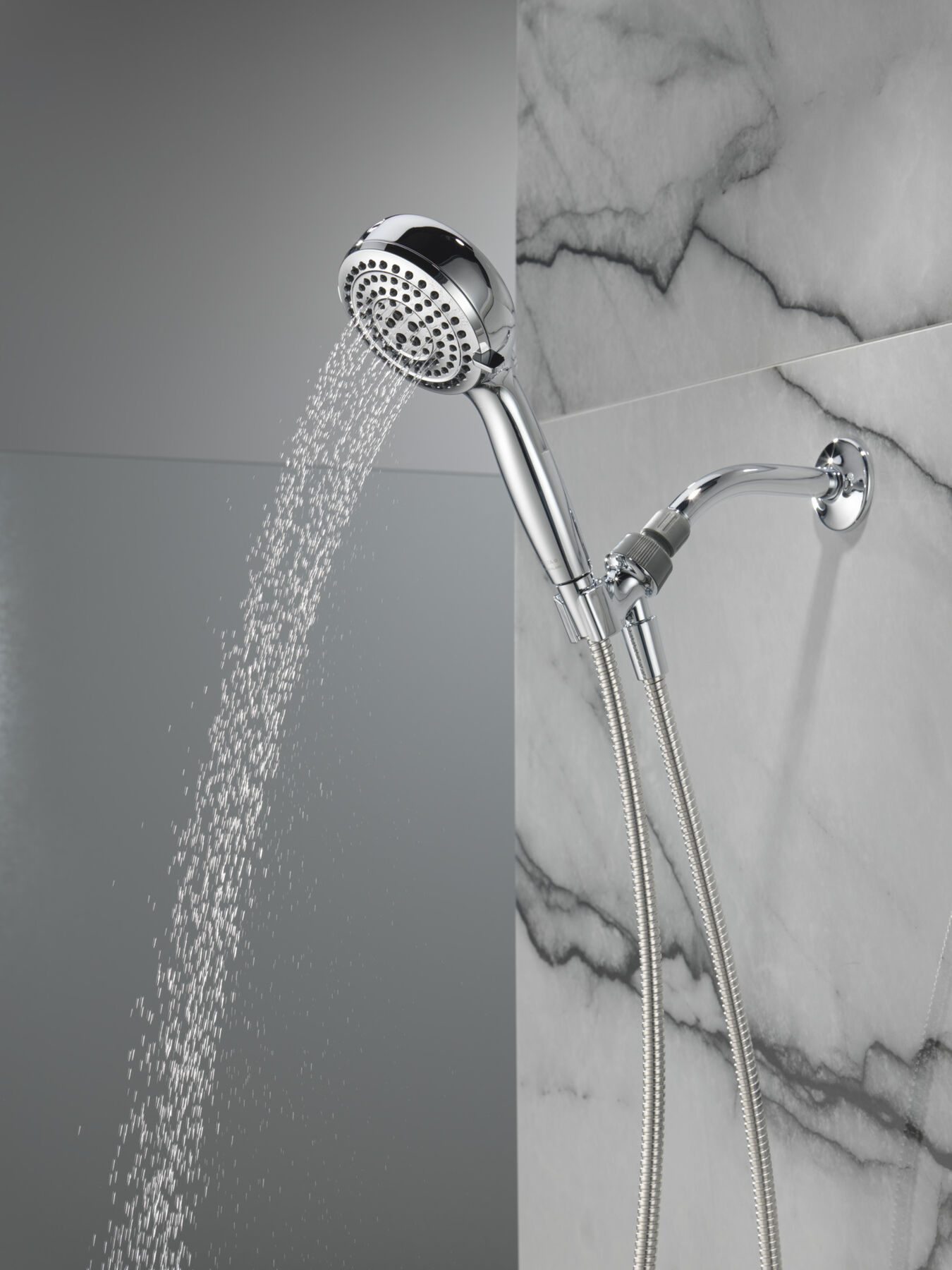 6-Setting Hand Shower with Cleaning Spray