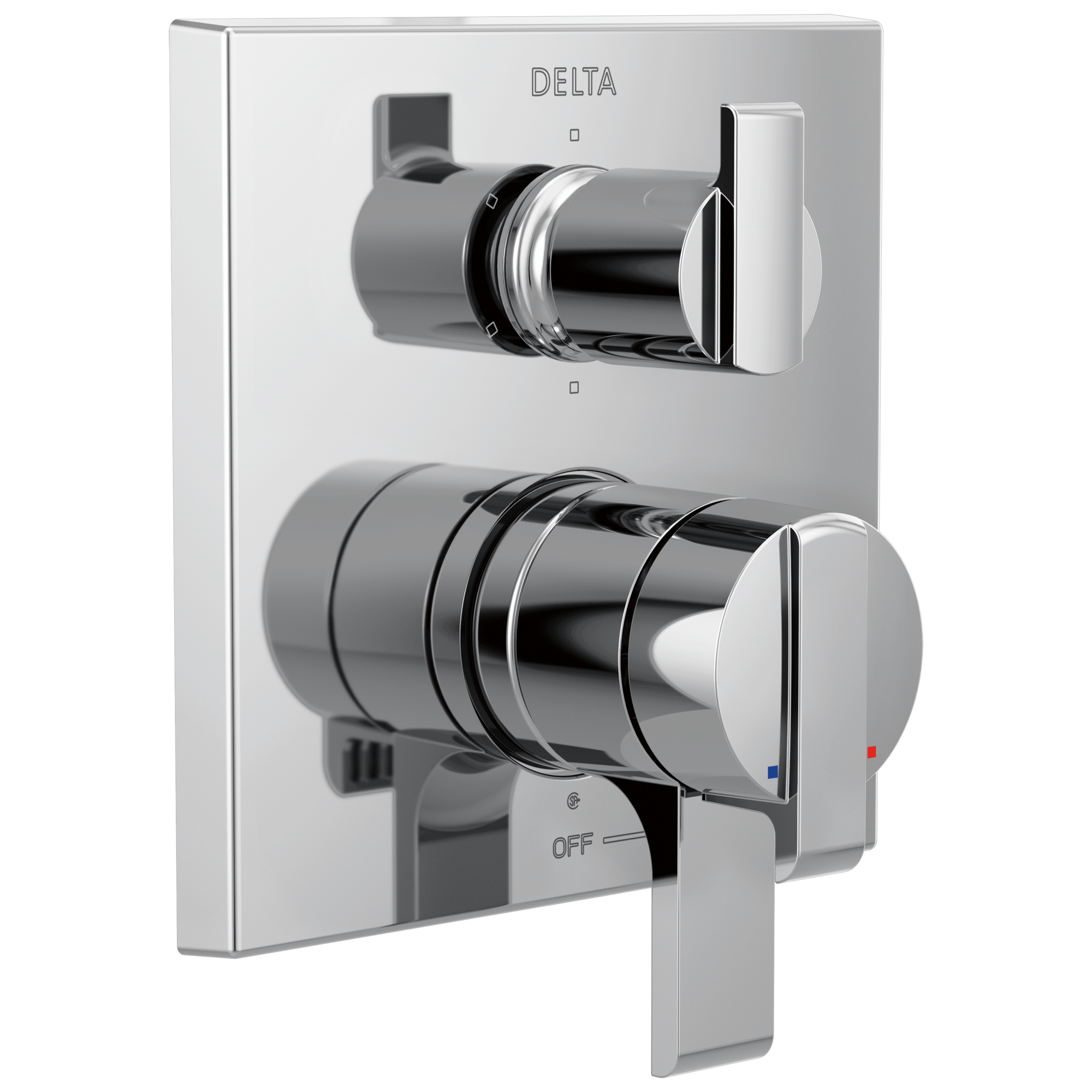 Delta Faucet Ara Angular Modern Monitor 17 Series Valve Trim with 6-Setting Integrated Diverter - Chrome