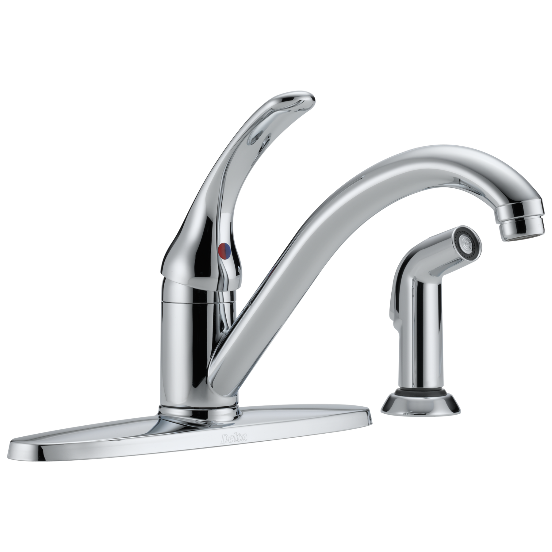 Single Handle Kitchen Faucet with Spray in Chrome 400DSTL Delta Faucet
