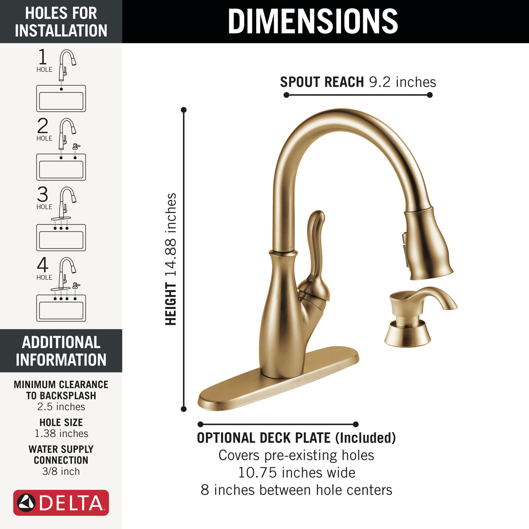 PullDown Kitchen 1L with Soap Disp Bundle in Champagne Bronze FVS2