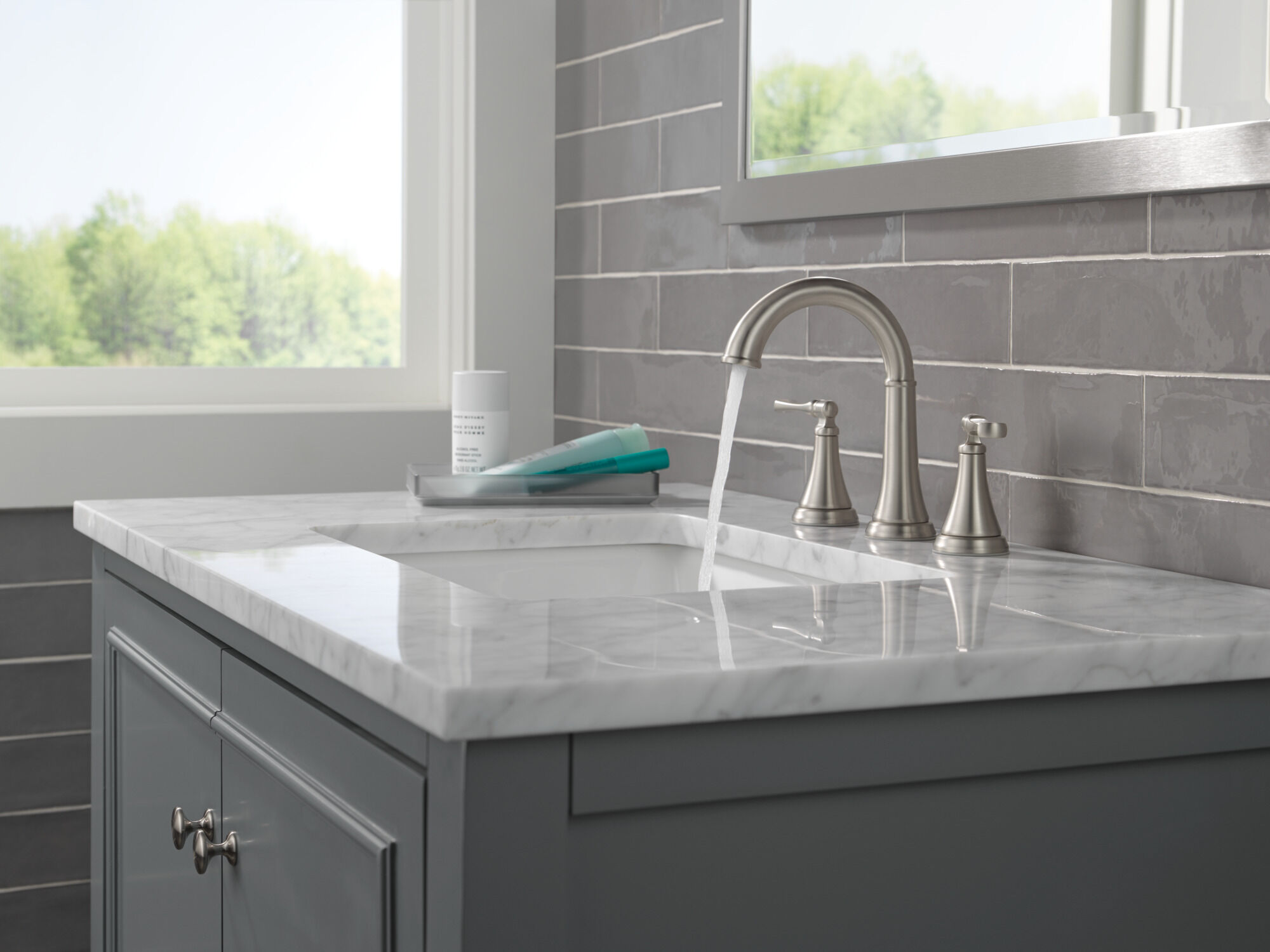 Two Handle Widespread Lavatory Faucet in Spotshield Brushed Nickel