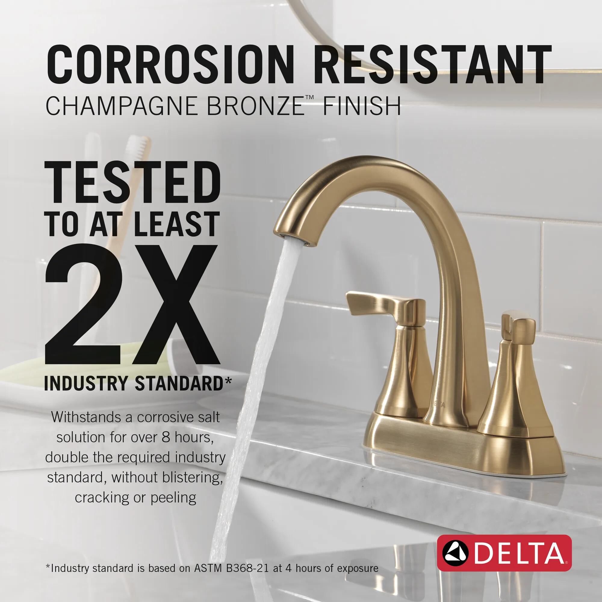 Two Handle Centerset Bathroom Faucet in Champagne Bronze 25892LF