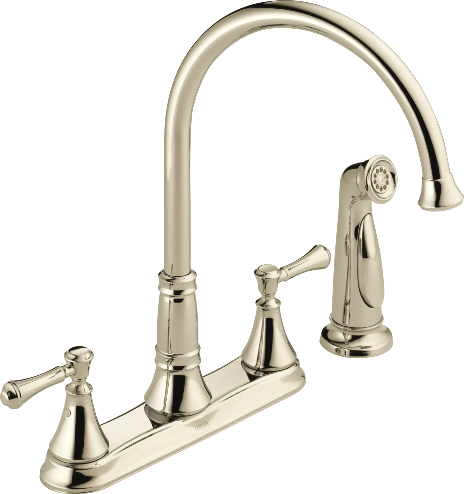 Delta Faucet CassidyE Two Handle Kitchen Faucet with Spray - Polished Nickel