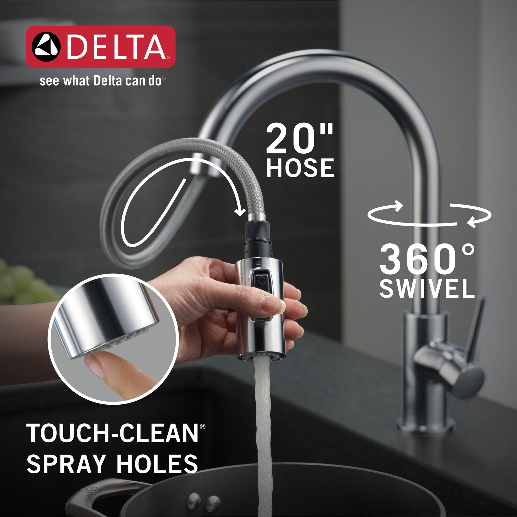 Single Handle Pull-Down Kitchen Faucet