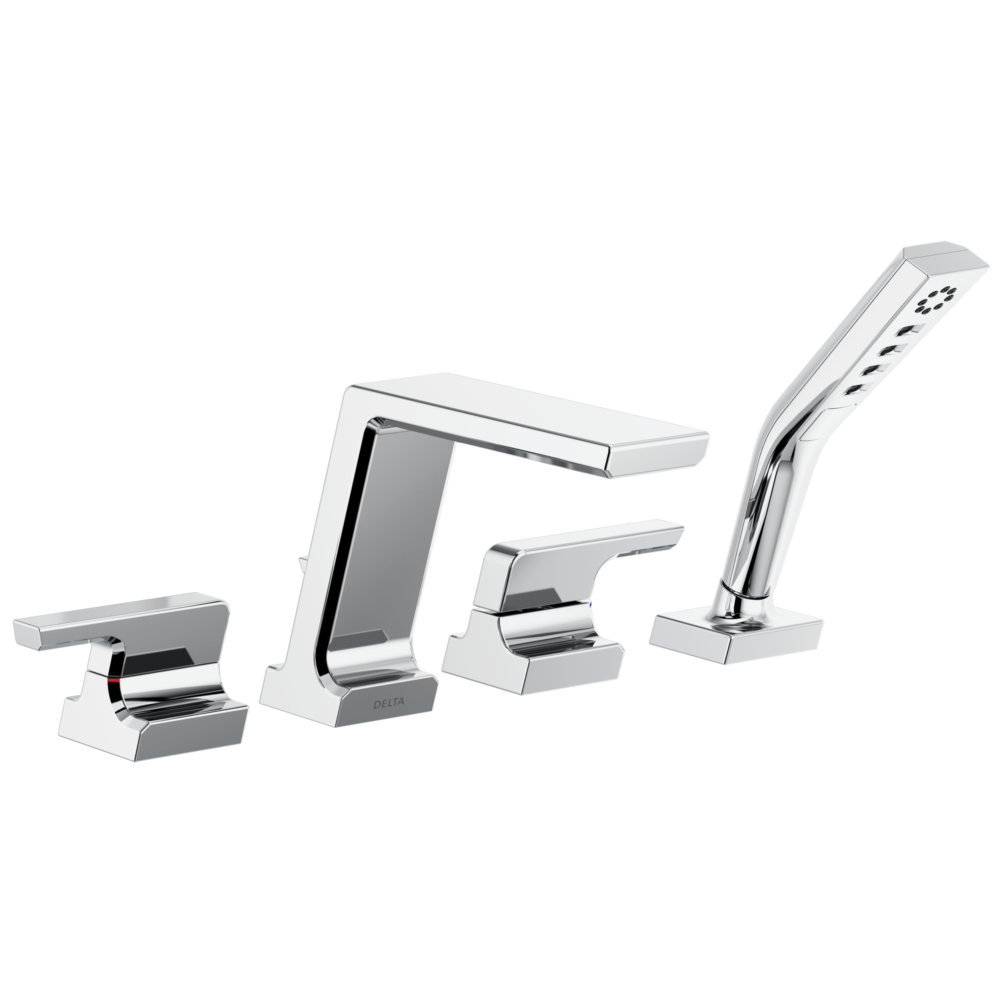 Delta Faucet Pivotale Roman Tub With Hand Shower Trim - Lumicoat - Chrome