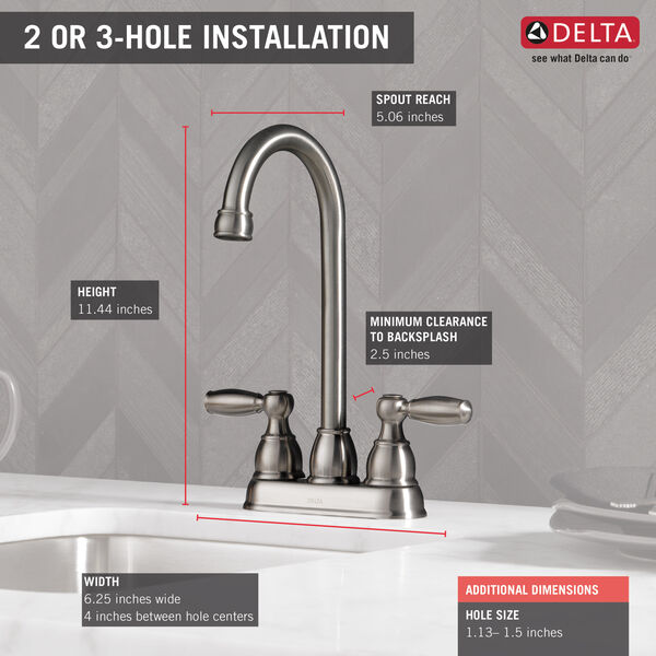 Two Handle Bar / Prep Faucet (Recertified) in Stainless B28911LFSSR