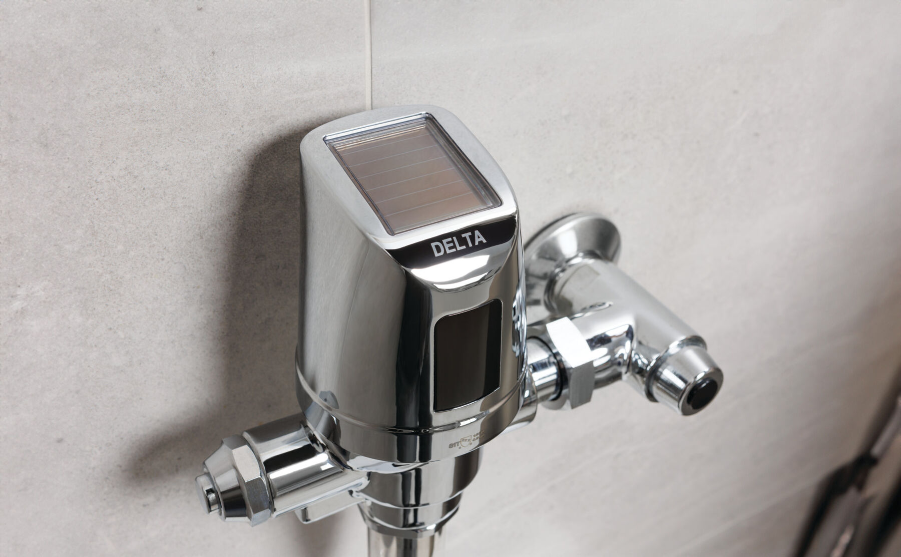 Electronic Exposed Water Closet Flush Valve with Mechanical Manual Override - Solar Operated