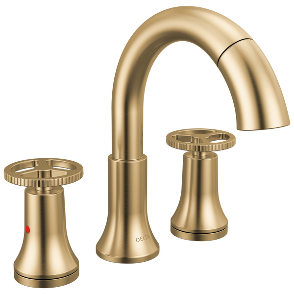 Two Handle Widespread Pull Down Bathroom Faucet in Champagne Bronze 3558CZPDDST Delta Faucet