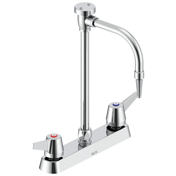 Two Handle 8" Deck Mount Laboratory Mixing Faucet in Chrome W674010C