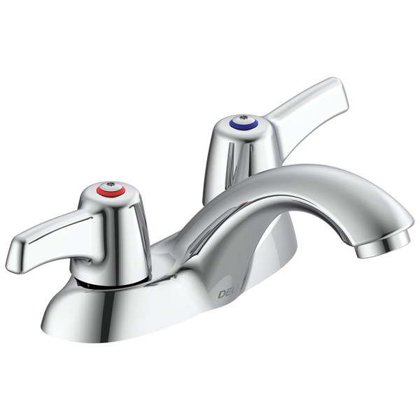 Two Handle Centerset Bathroom Faucet - Less Pop-Up in Chrome 