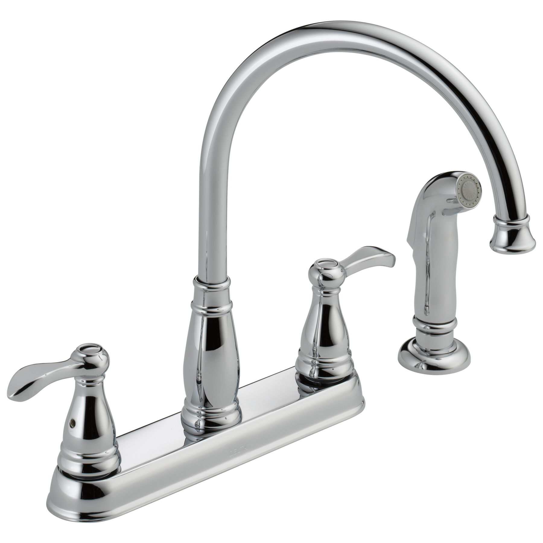 Two Handle Kitchen Faucet with Spray in Chrome 21984LF | Delta Faucet