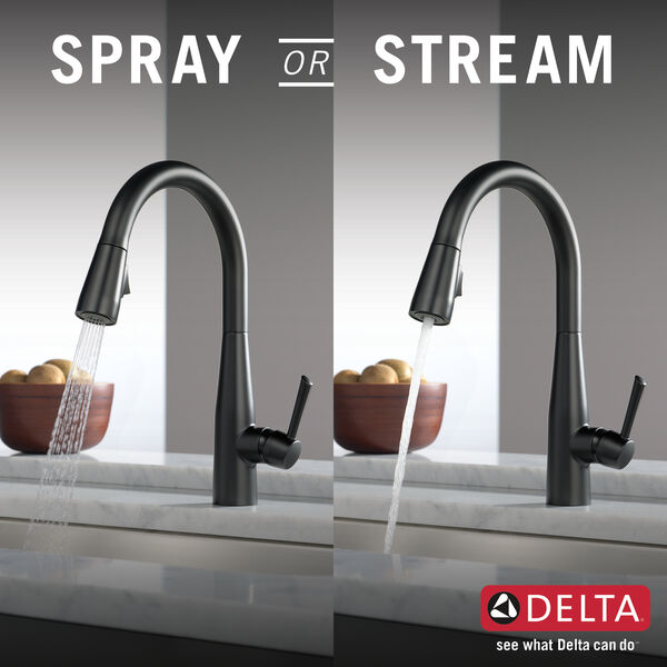 Single Handle Pull-Down Kitchen Faucet in Matte Black 9113-BL ...