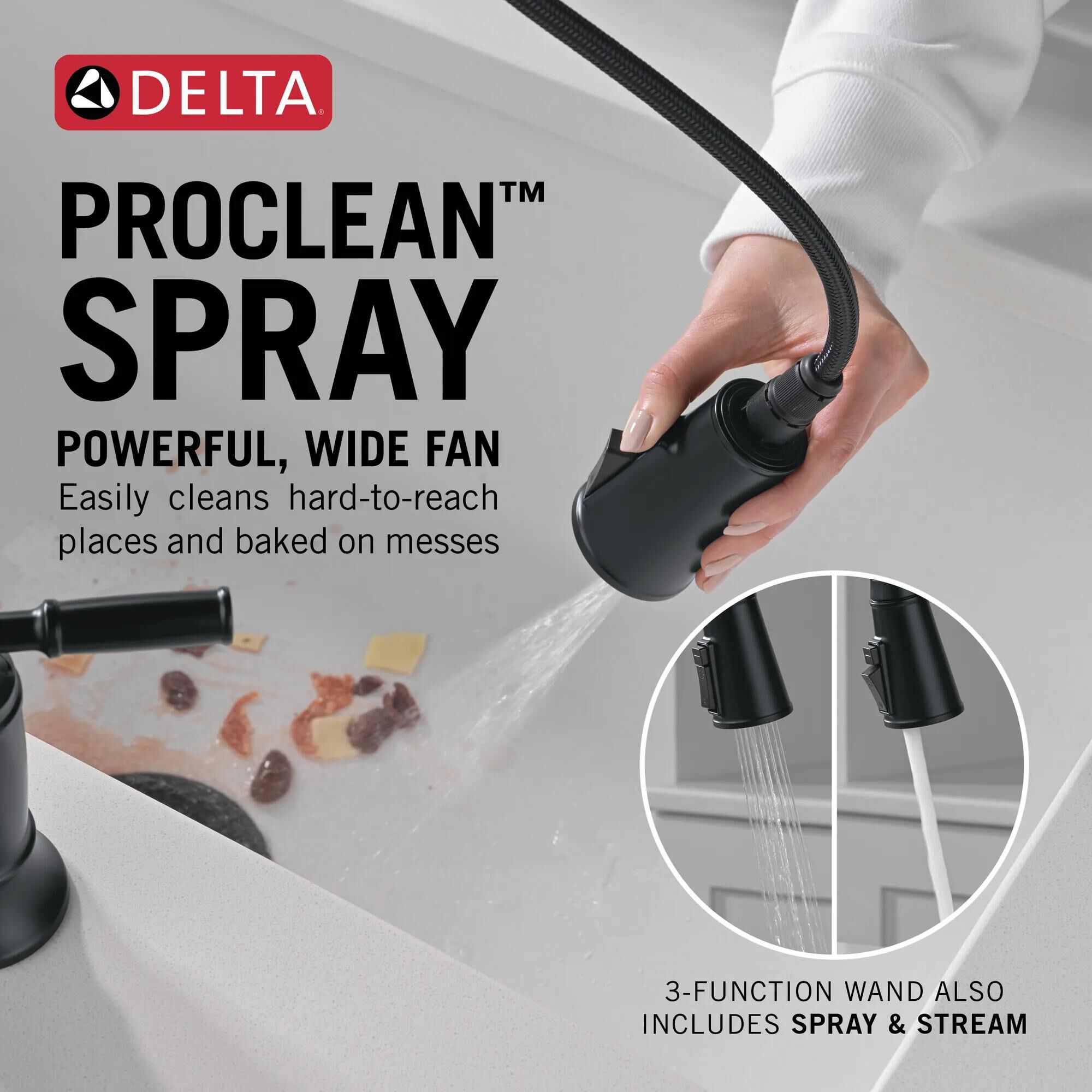 Two Handle Pull-Down Bridge Kitchen Faucet in Matte Black 2384L-BL
