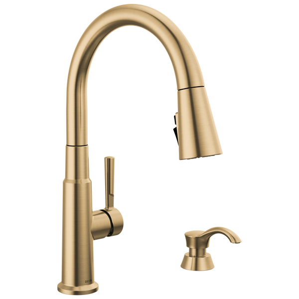 Single Handle Pull-Down Kitchen Faucet with Soap Dispenser and