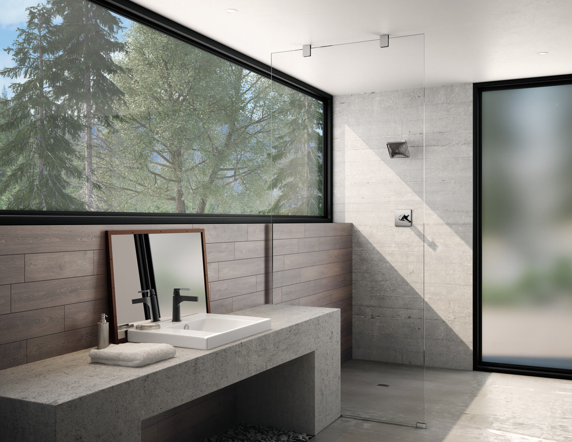 Single Handle Bathroom Faucet in Chrome / Matte Black 574-CSMPU