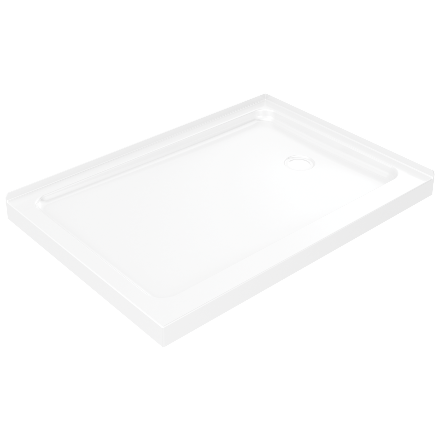 48”x34” Right Drain Corner Shower Base in High Gloss White B11142