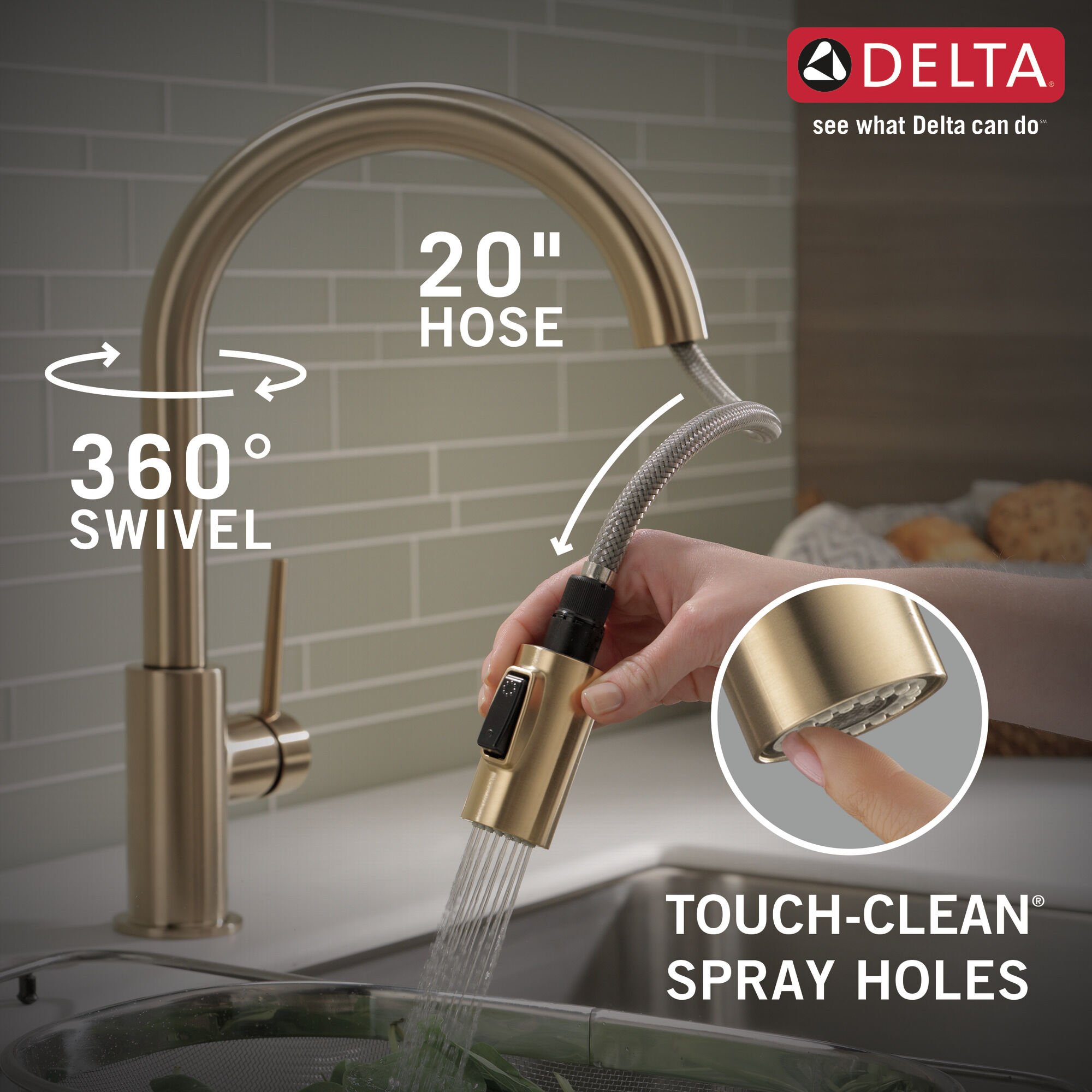 Single Handle Pull-Down Kitchen Faucet in Champagne Bronze 9159-CZ