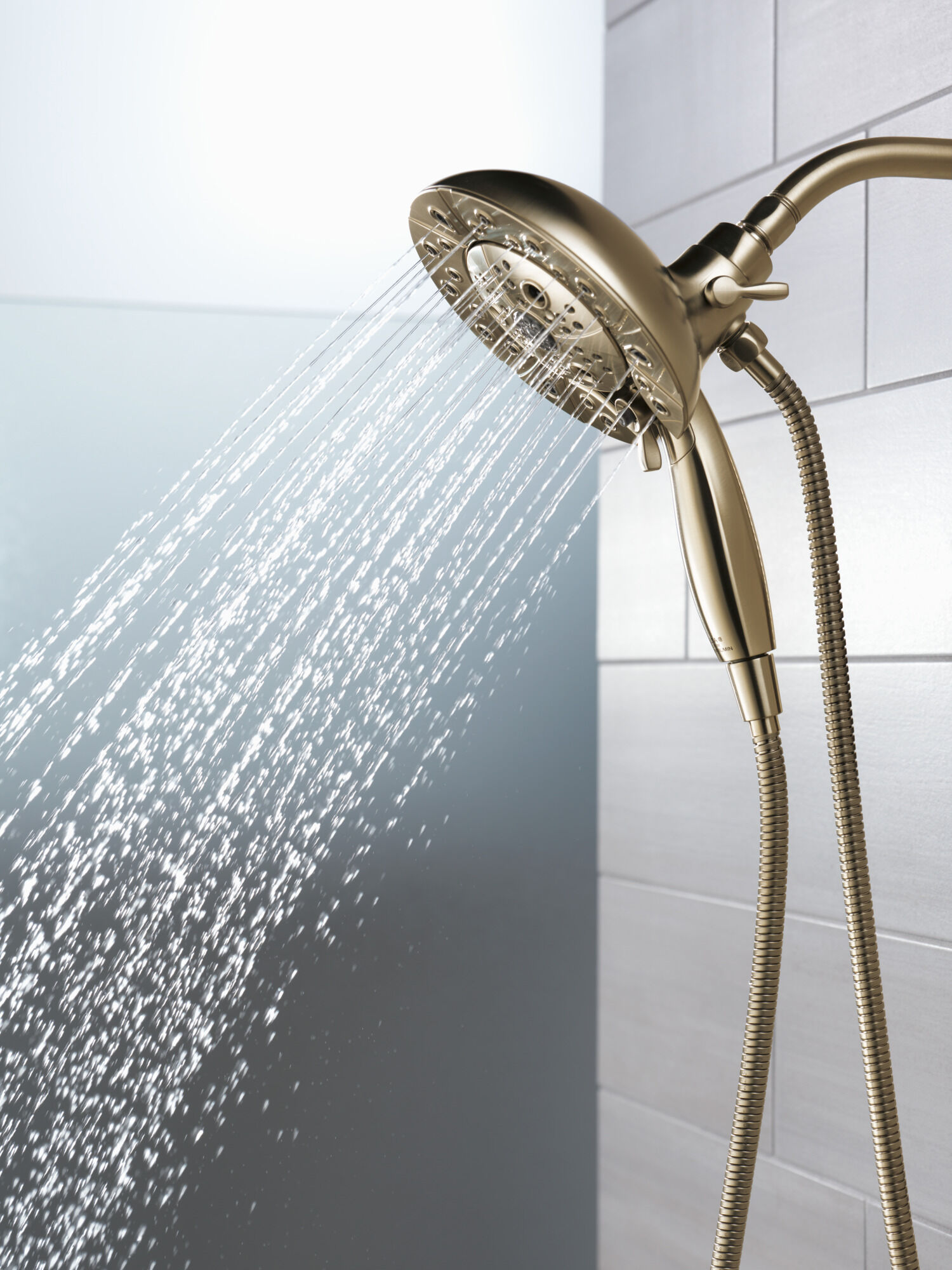 H2Okinetic® In2ition® 5-Setting Two-In-One Shower in Lumicoat