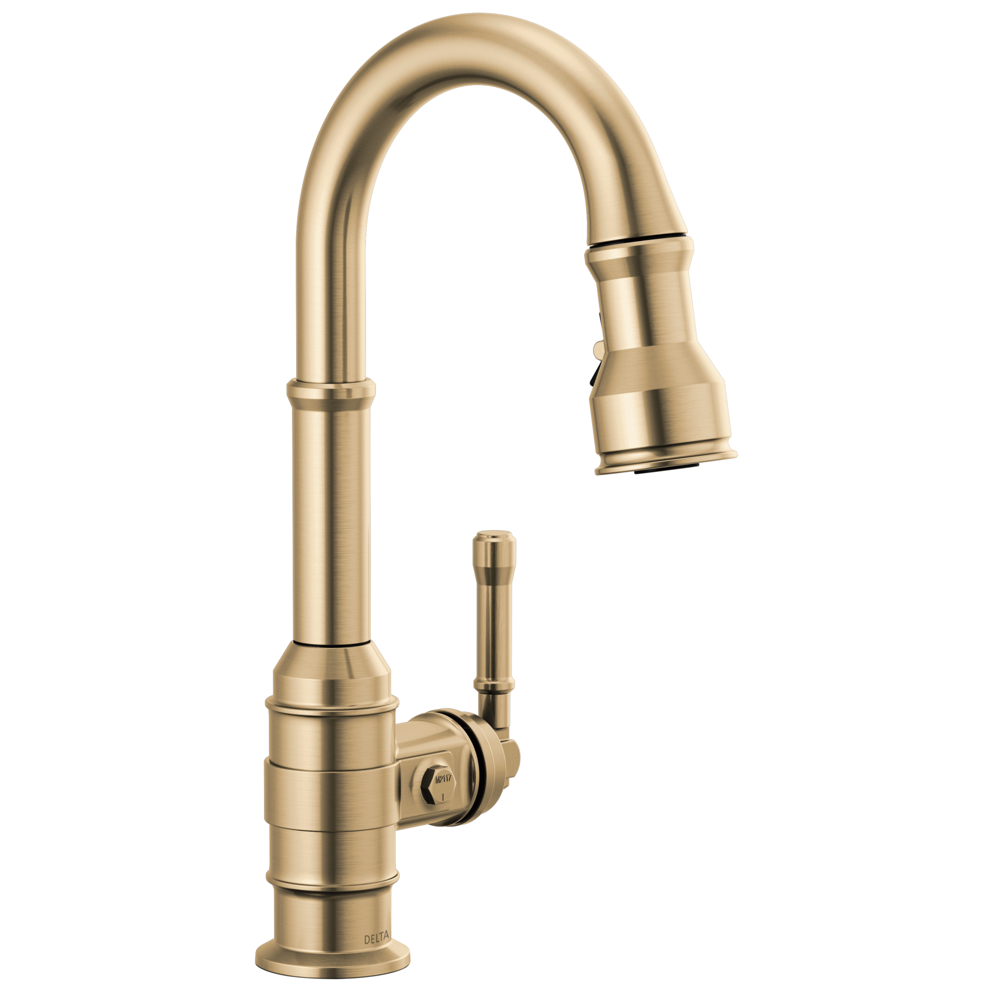 BroderickE Single Handle Pull-Down Bar/Prep Faucet - Champagne Bronze