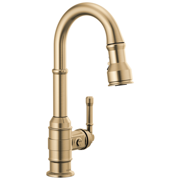 Single Handle Pull-Down Bar/Prep Faucet in Champagne Bronze 9990