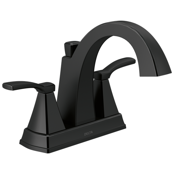 Two Handle Centerset Bathroom Faucet in Matte Black 25768LF-BL 