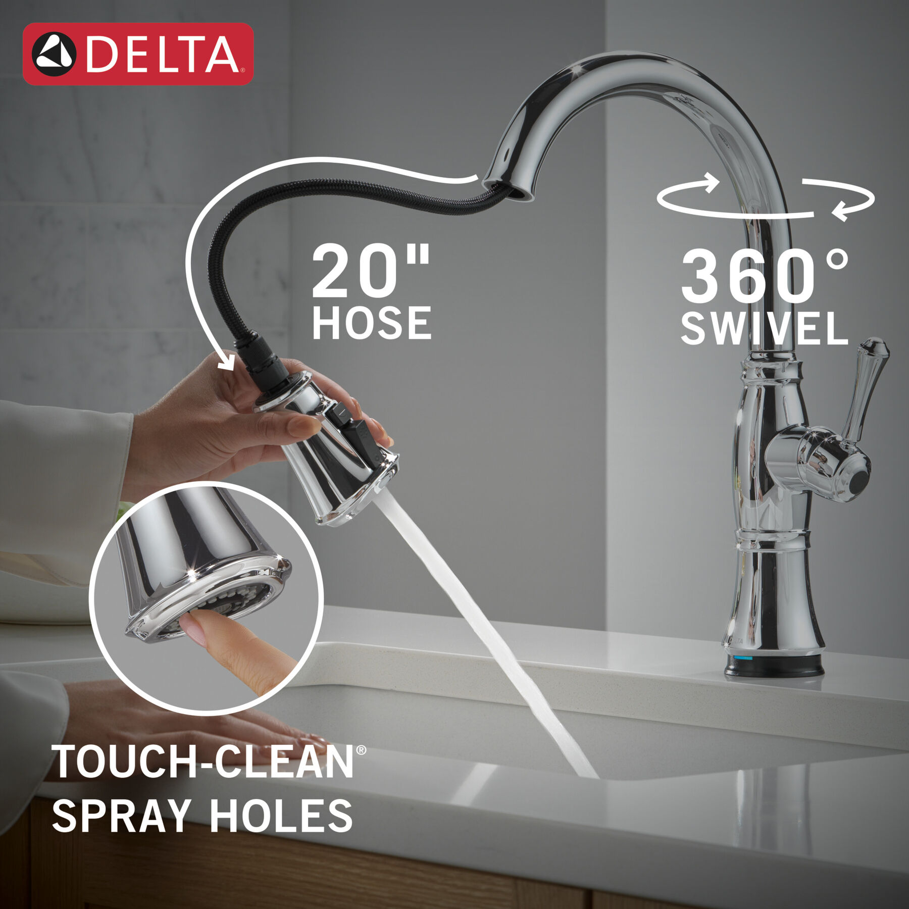 Touch<sub>2</sub>O® Technology Kitchen Faucet with Touchless Technology, image 10
