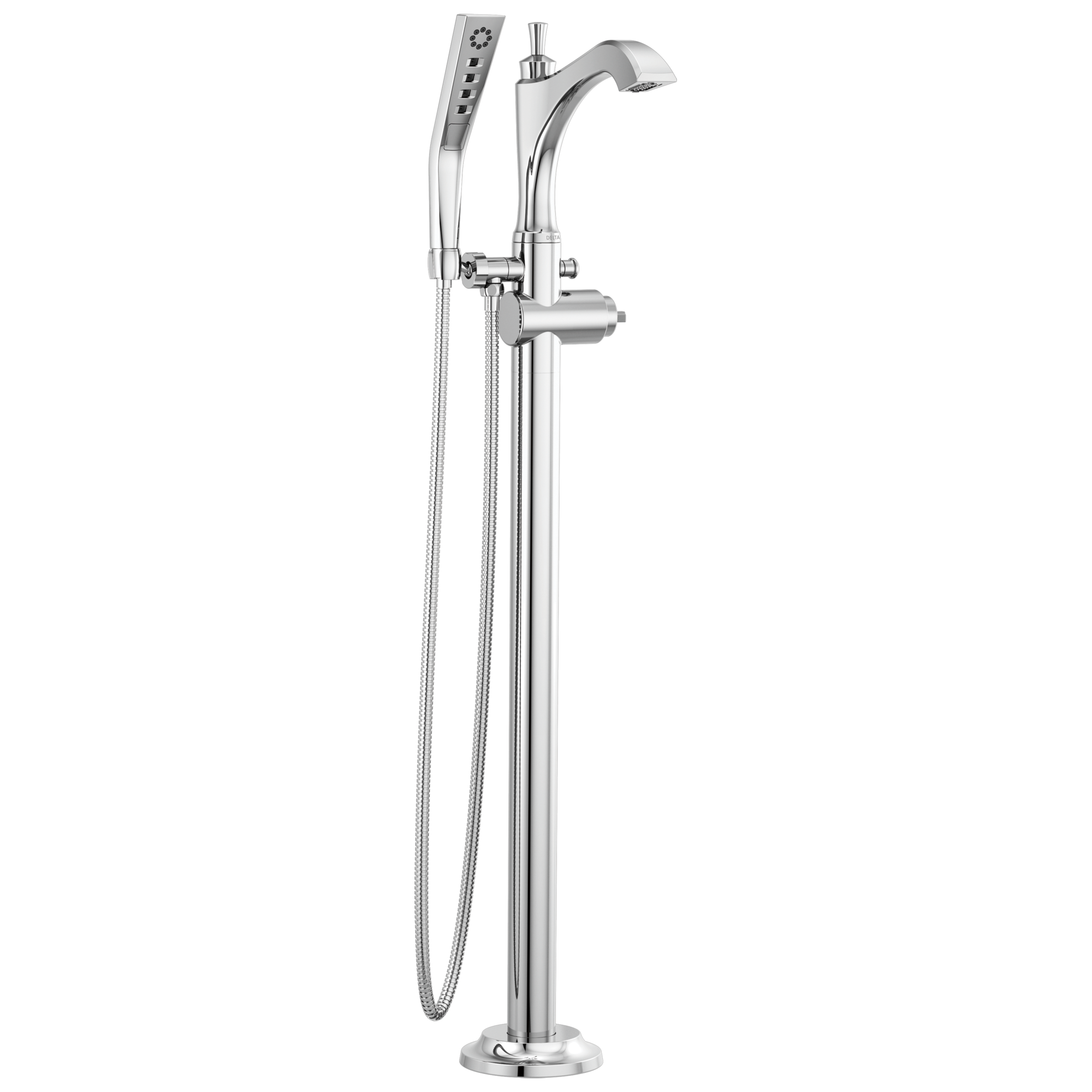 Delta Faucet Dorval® Single Handle Floor Mount Tub Filler Trim - Less Handle in Chrome