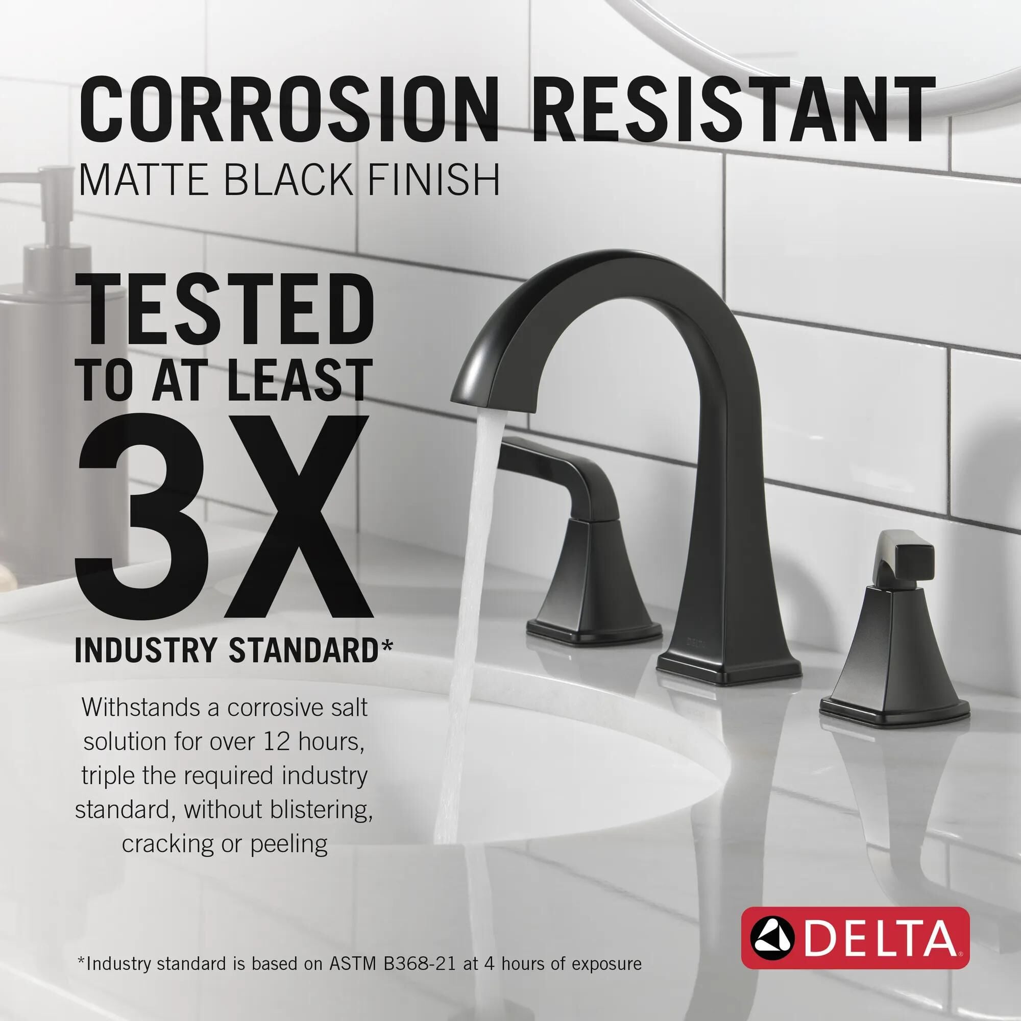 Two Handle Widespread Bathroom Faucet in Matte Black 35854LF-BL
