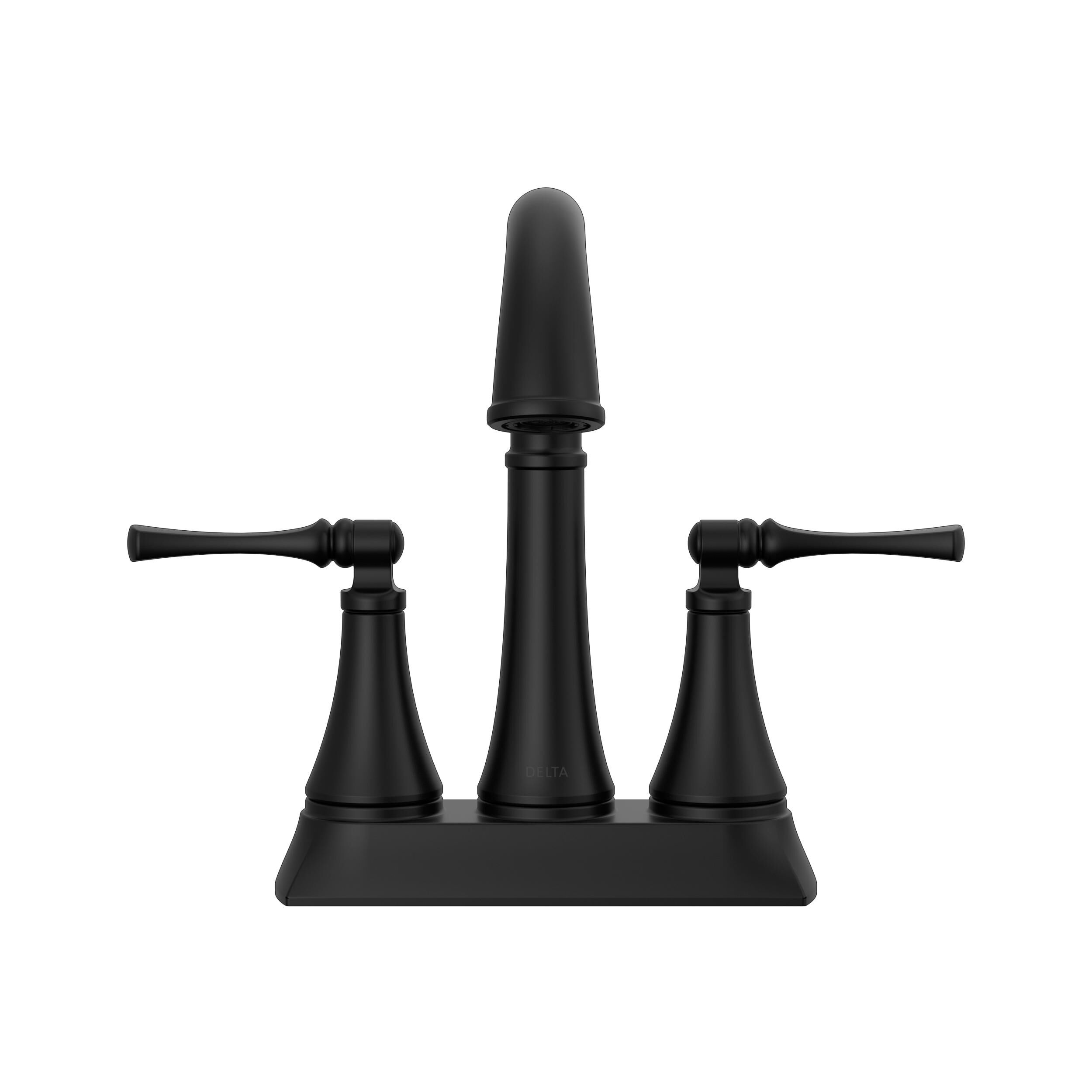 Two Handle Centerset Bathroom Faucet in Matte Black 25798LF-BL