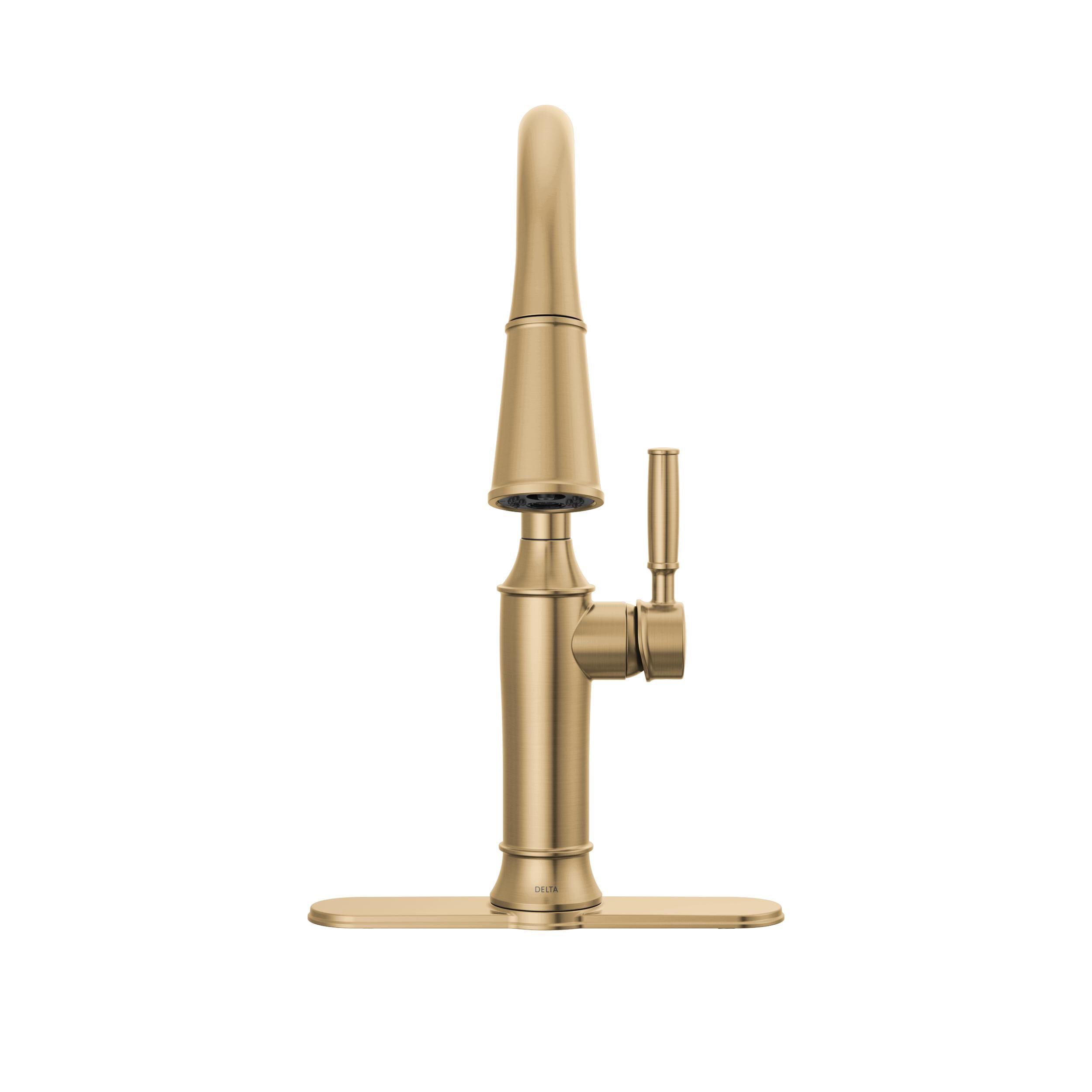 Single Handle Pull-Down Kitchen Faucet in Lumicoat® Champagne