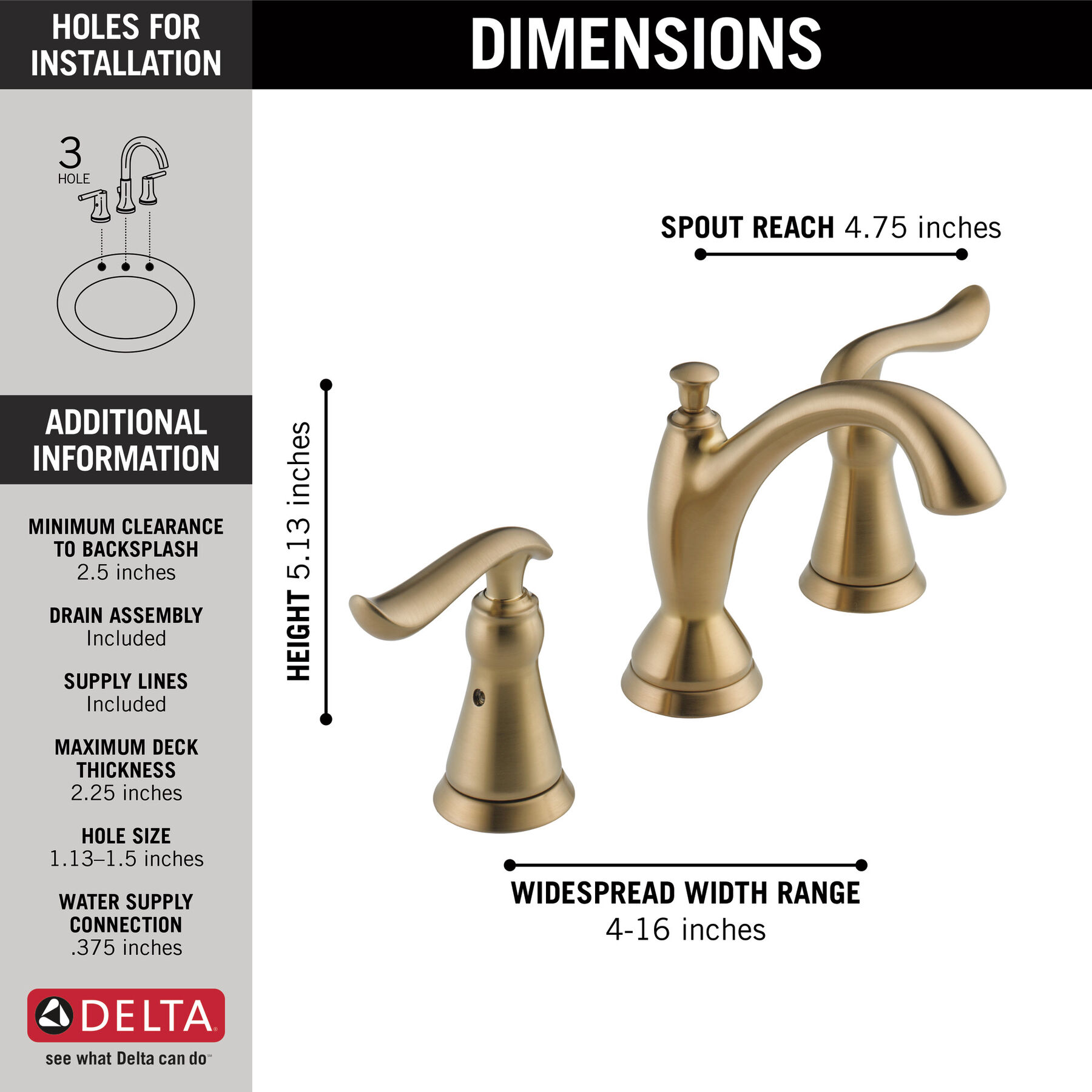 Two Handle Widespread Bathroom Faucet in Champagne Bronze 3594  