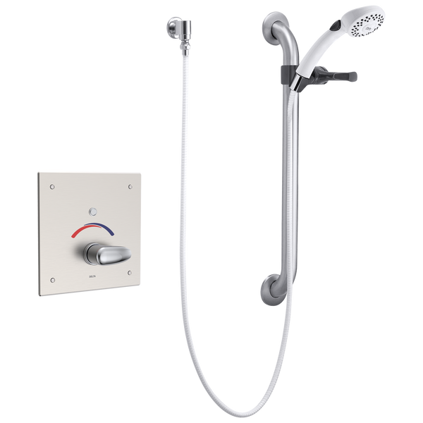 Electronic Shower Trim with Push Button Activator Hardwire in Chrome
