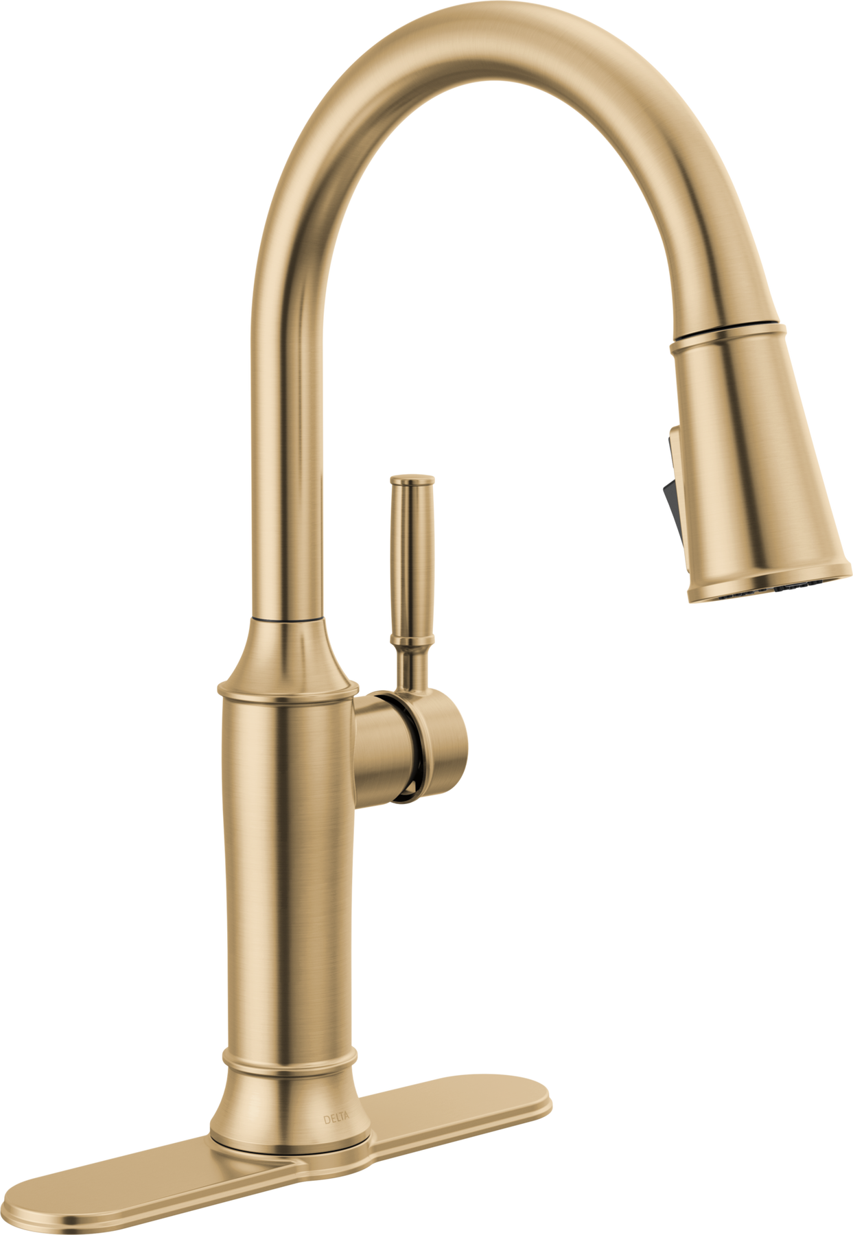 Single Handle Pull-Down Kitchen Faucet in Lumicoat® Champagne
