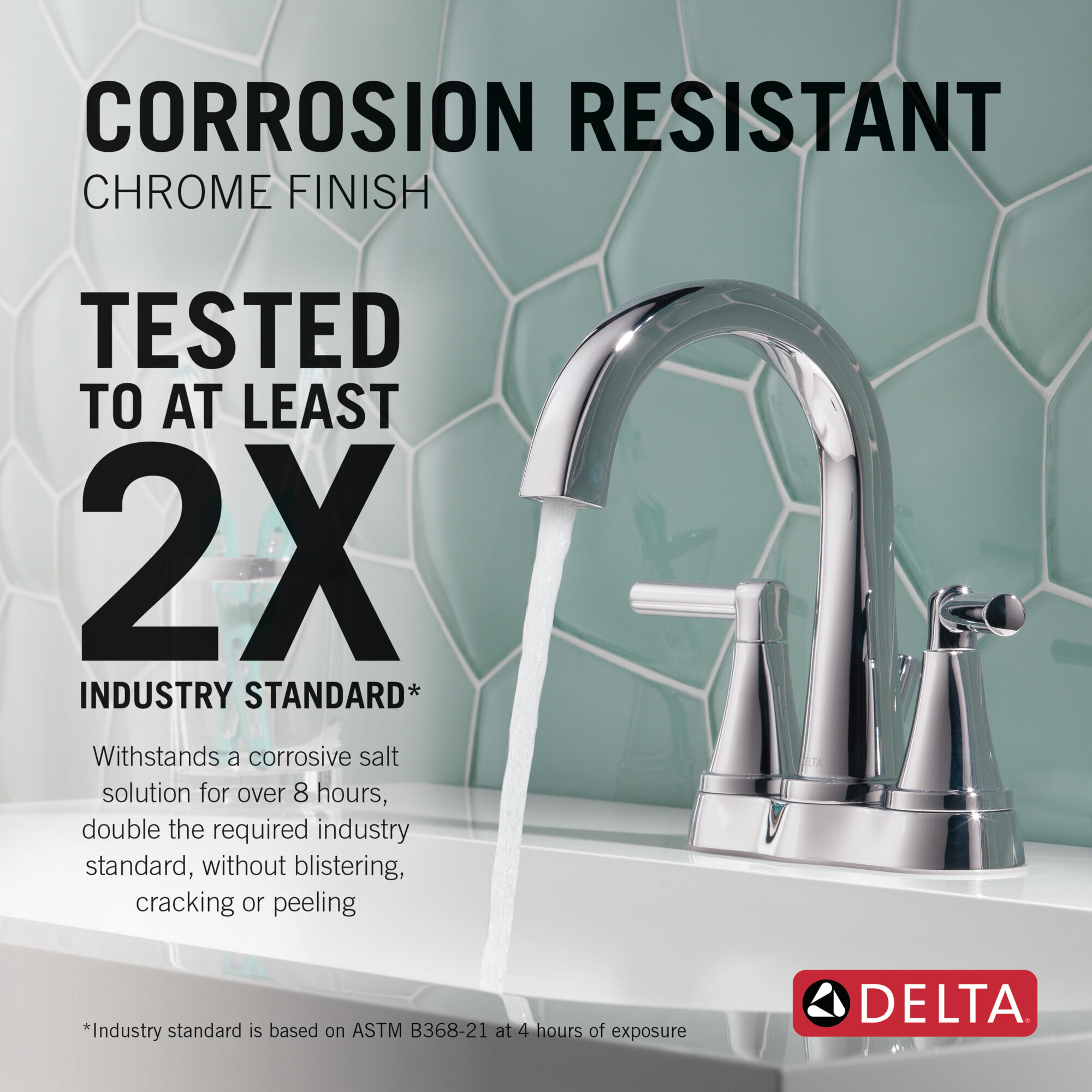 Two Handle Centerset Bathroom Faucet in Chrome 25891LF | Delta Faucet