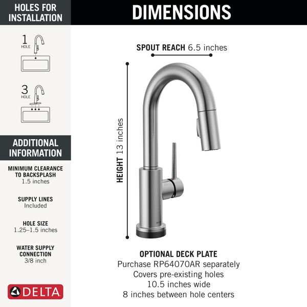 Touch2O® Bar / Prep Faucet with Touchless Technology in Arctic