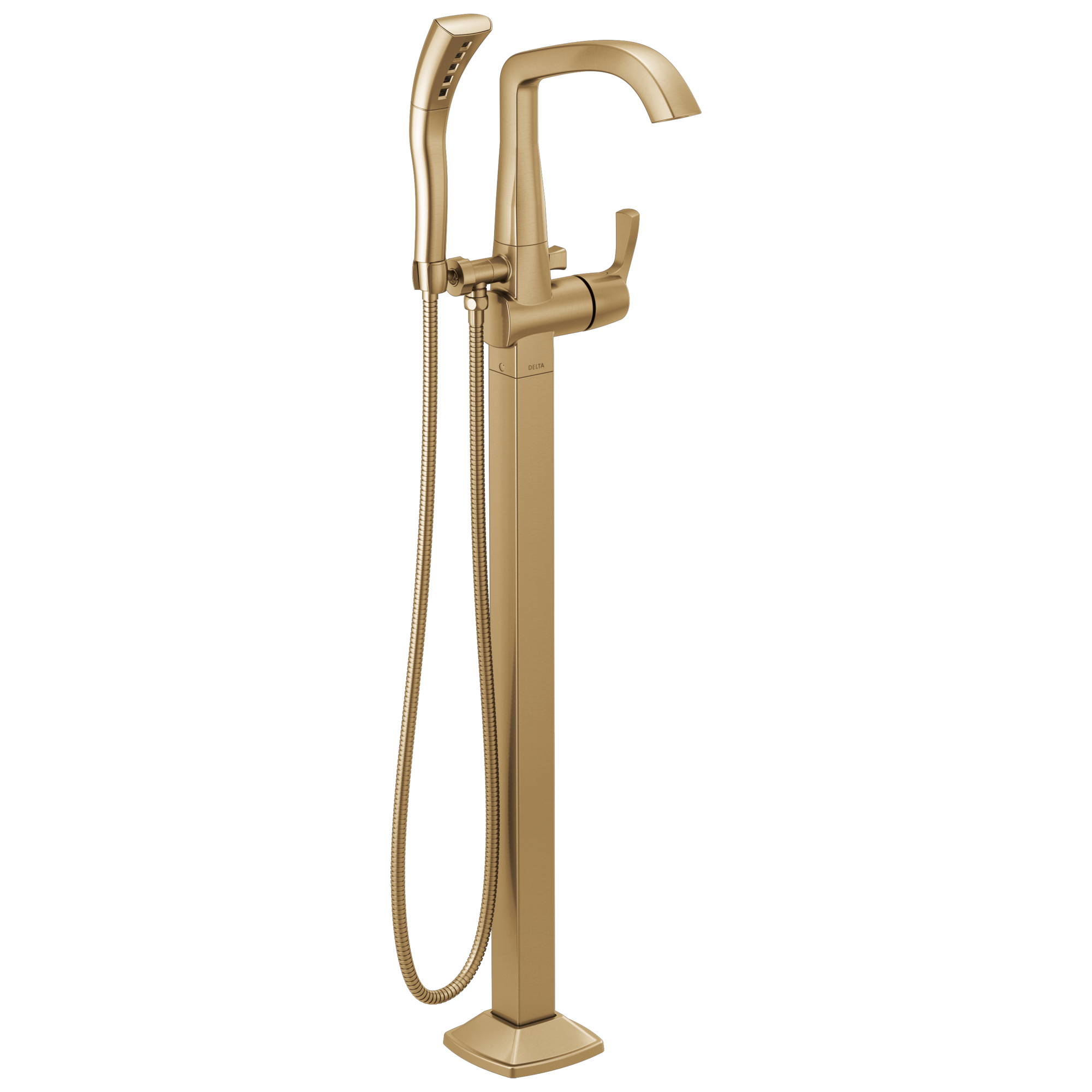 Delta Faucet Stryke Floor Mount Tub Filler Trim - Lumicoat Champagne - Bronze