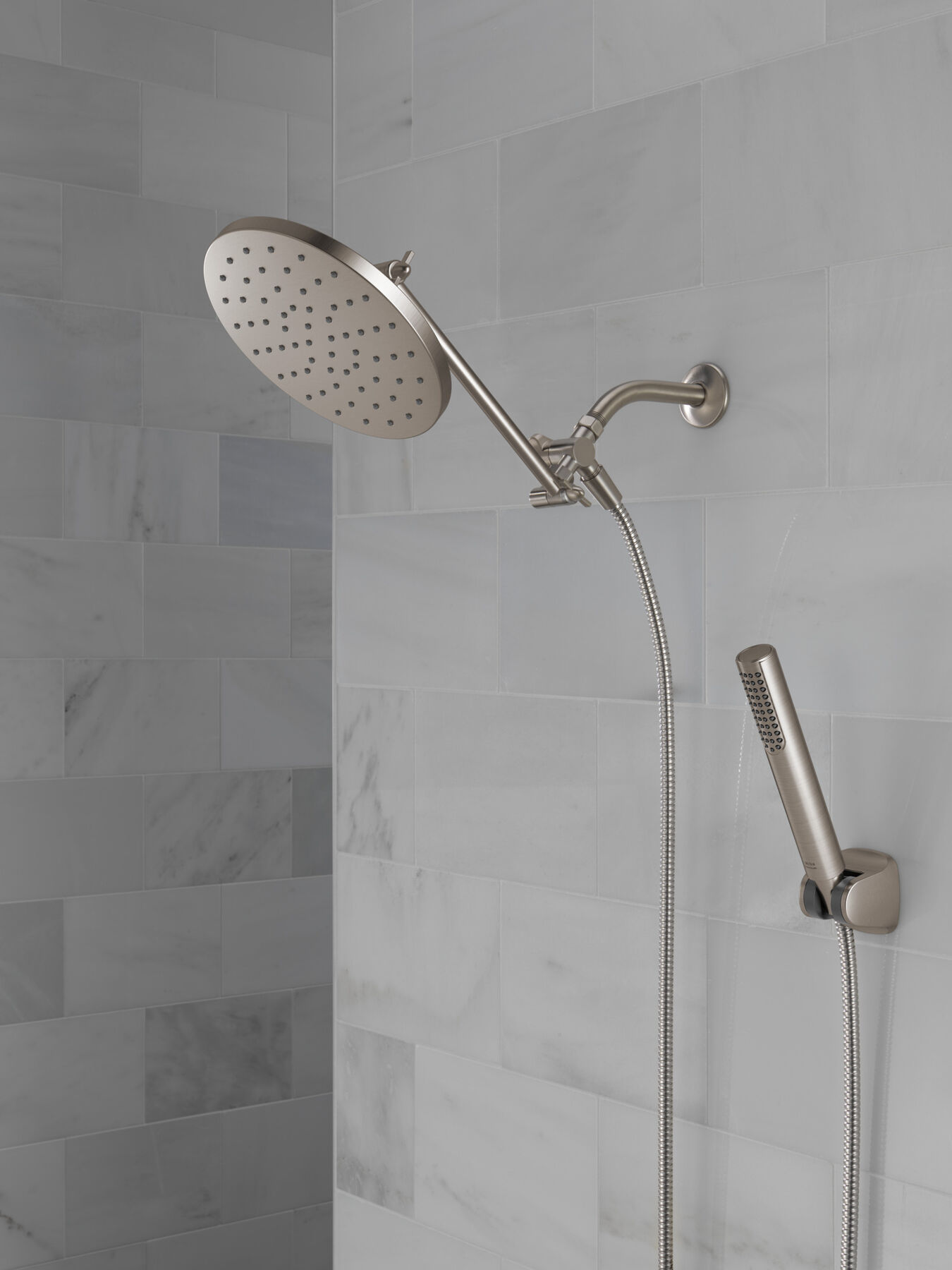 Adjustable Raincan Shower Head with Hand Shower