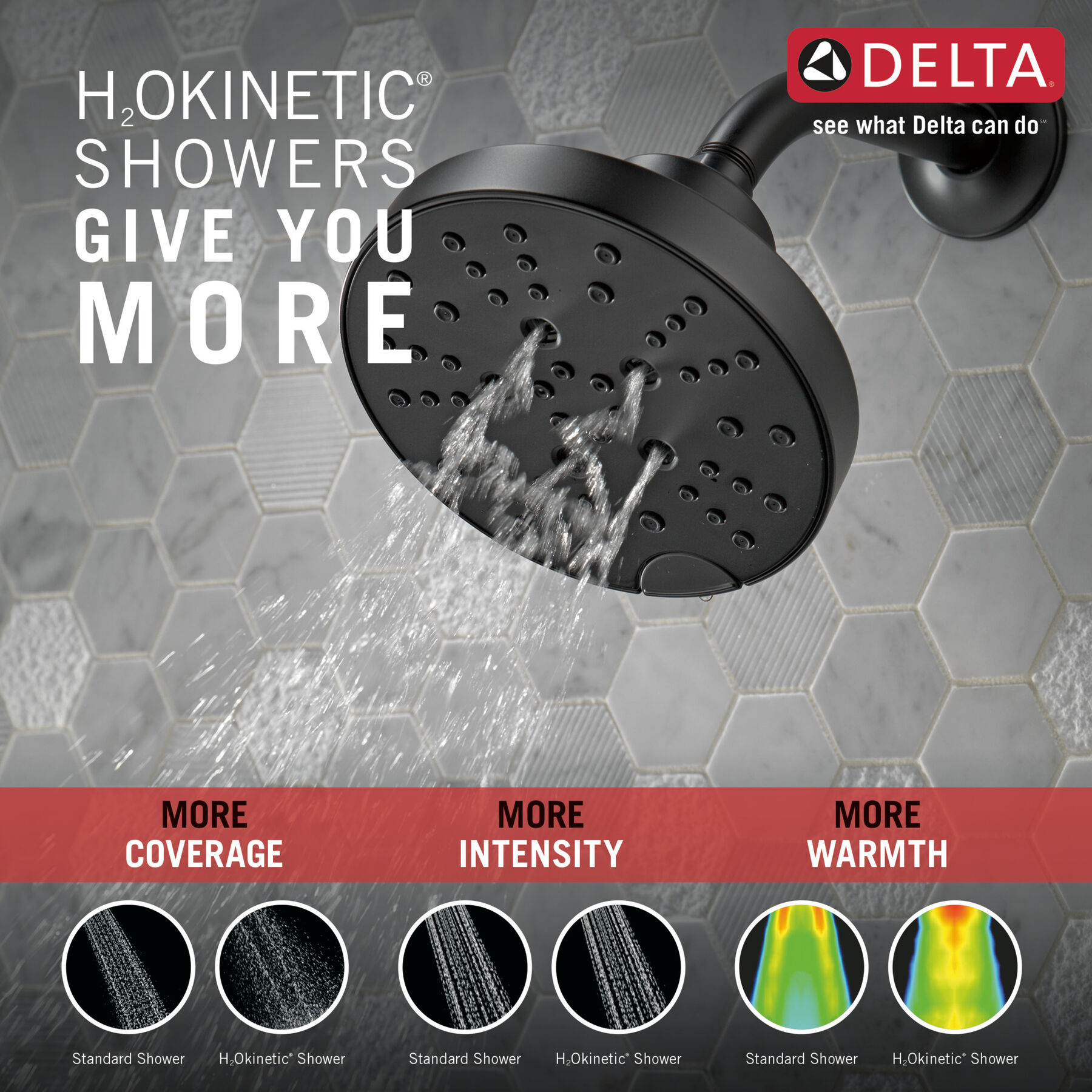 5Setting Shower Head in Matte Black 75568BL Delta Faucet