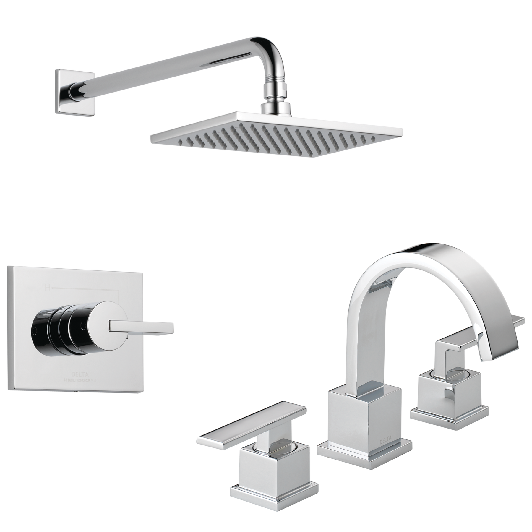 Widespread Lavatory Faucet with Shower Trim Bundle - 14 Series in Chrome — image 1