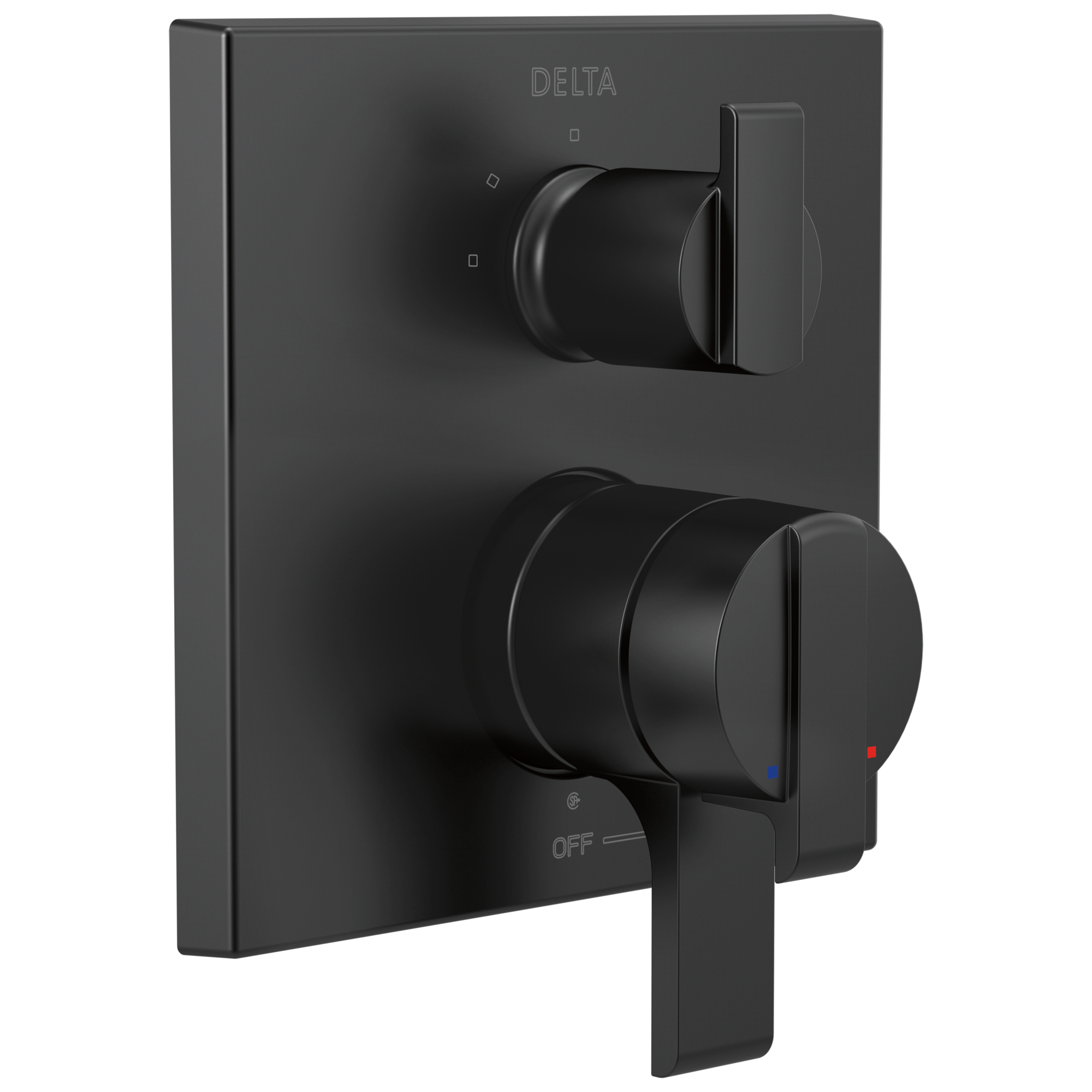 Delta Faucet Ara® Angular Modern Monitor 17 Pressure Balance Trim - 3-Setting Diverter in Matte Black