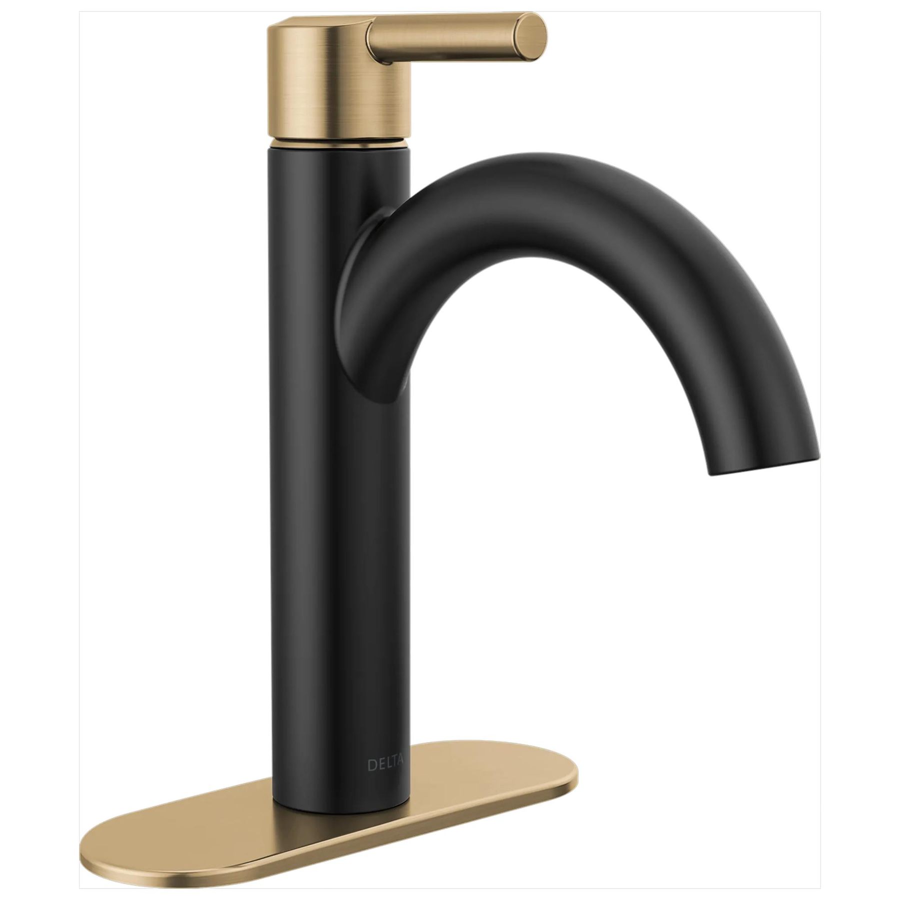 Single Handle Bathroom Faucet in Matte Black / Champagne Bronze