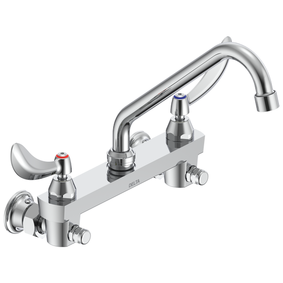 Two Handle 8" Wall Mount Service Sink Faucet in Chrome 28C6224 Delta